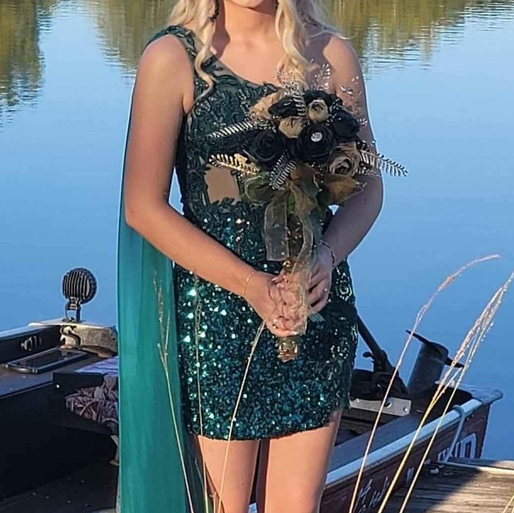 Elegant Teal Lace Dress